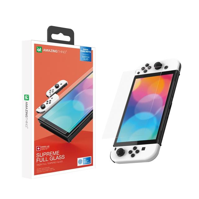 شاشة حماية زجاجية كاملة التغطية لجهاز نينتيندو سويتش اوليد 7 بوصة عدد اثنان من أميزنغ ثينغ زجاج مت At nintendo switch oled 2021 supreme glass