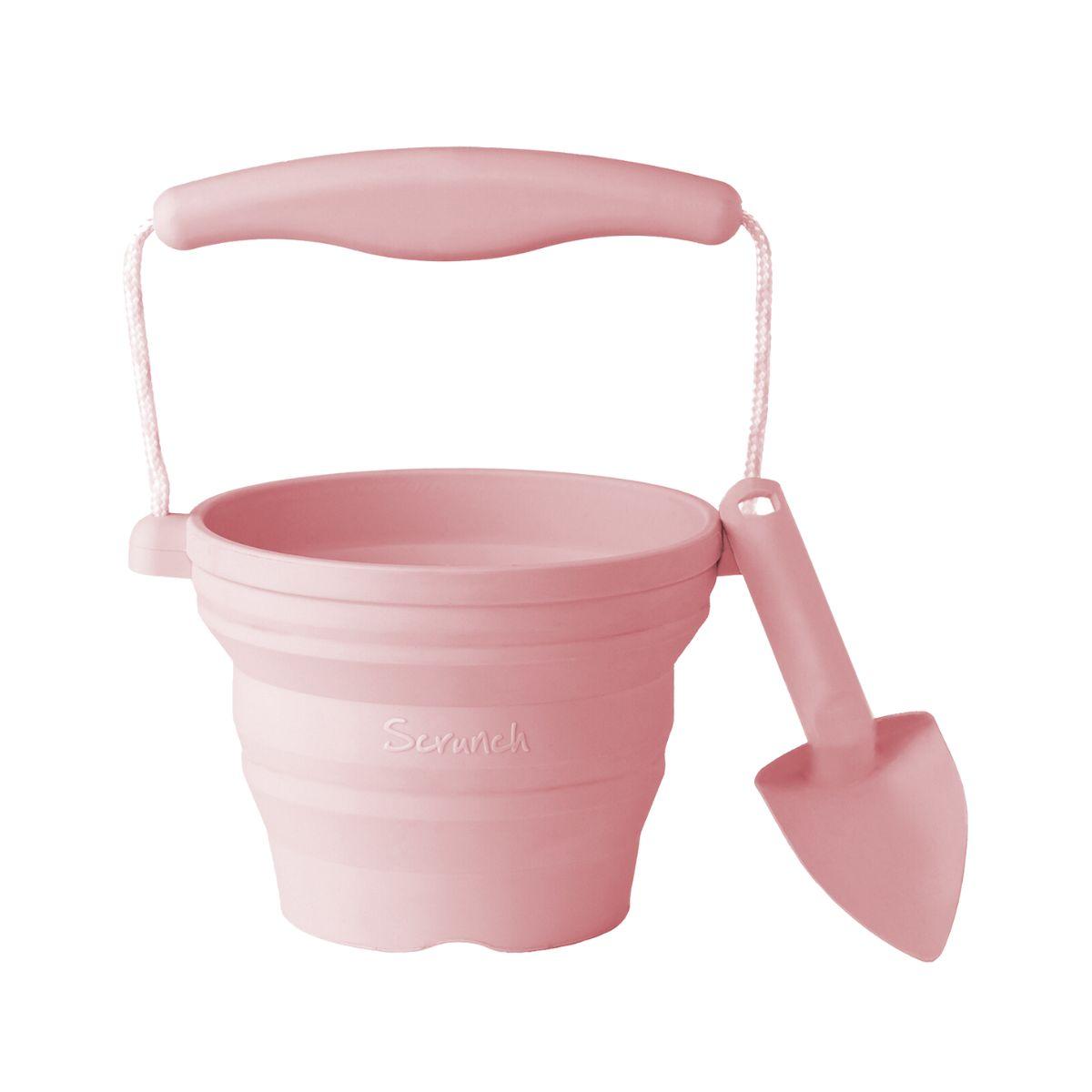 سطل مع مجرفة رمل للاطفال زهري فاتح سكرانش Scrunch Seedling Pot Dusty Rose