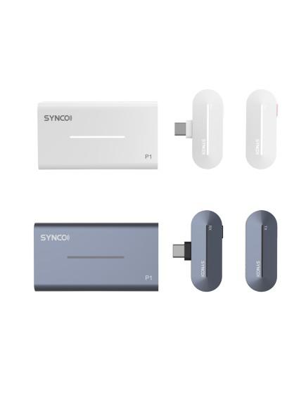 ميكرفون للجوال صغير تايب سي 150 متر سينكو أبيض Synco P1T Wireless Mic - SW1hZ2U6MTQ3ODI4Ng==