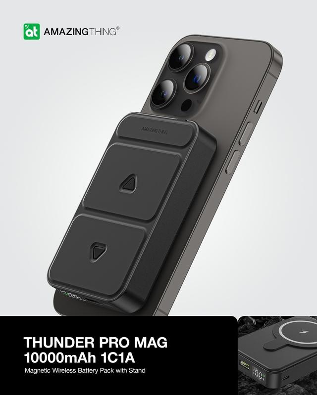 At thunder pro mag pd 10000mah power bank with holder black - SW1hZ2U6MTQ1ODU2Mg==