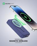 شاحن متنقل ماغ سيف ثاندر برو ماغ بي دي 10000 ميلي أمبير من أميزنغ ثينغ لون بنفسجي At thunder pro mag pd 10000mah power bank with holder