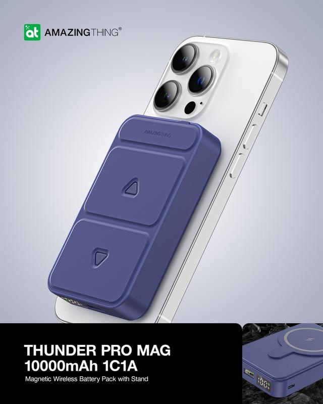 At thunder pro mag pd 10000mah power bank with holder purple - SW1hZ2U6MTQ2MTkxOA==