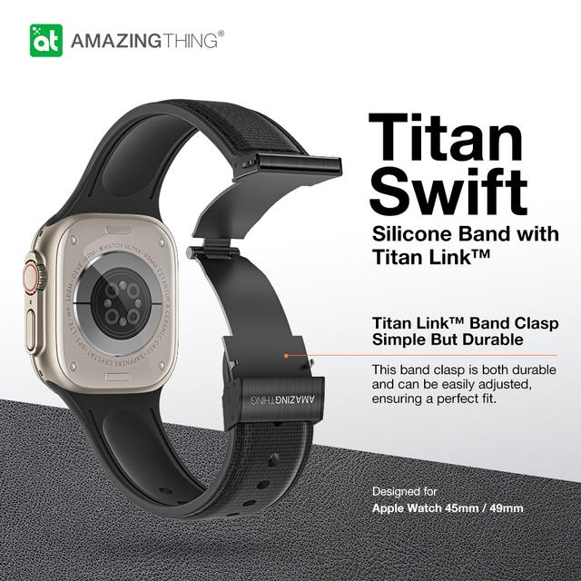 سوار ساعة ابل 38 و40 و41 مم تيتان سويفت من أميزنغ ثينغ لون أسود At titan swift band for apple - SW1hZ2U6MTQ2MDU5MA==