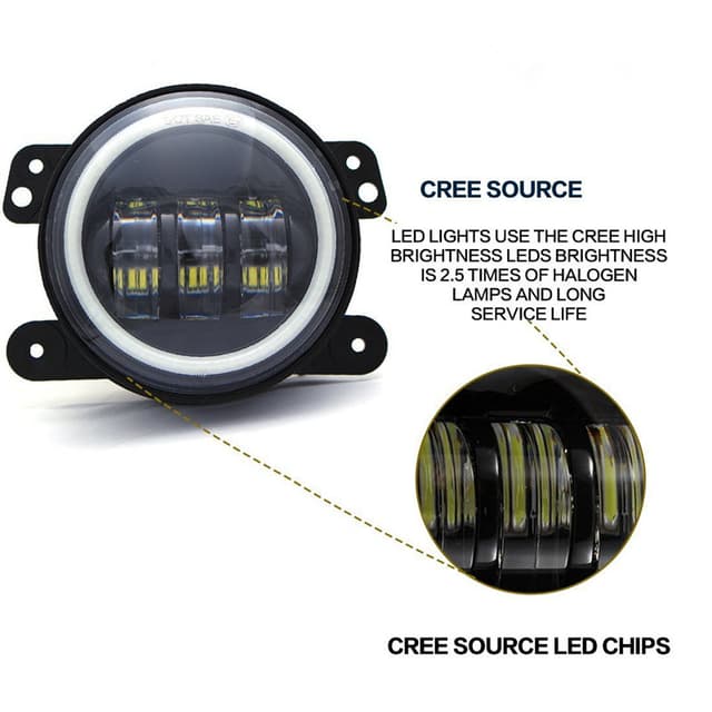 انوار ضباب 1440 لومن أبيض وأصفر توبيز Toby's Angle Eyes Fog Light