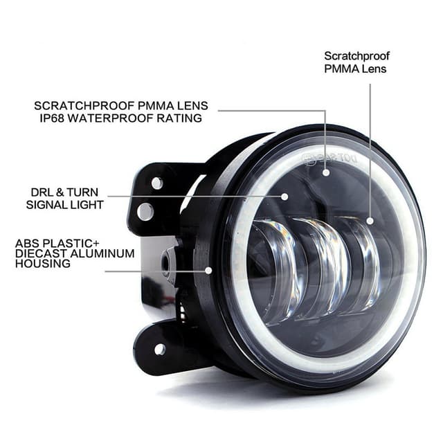 انوار ضباب 1440 لومن أبيض وأصفر توبيز Toby's Angle Eyes Fog Light