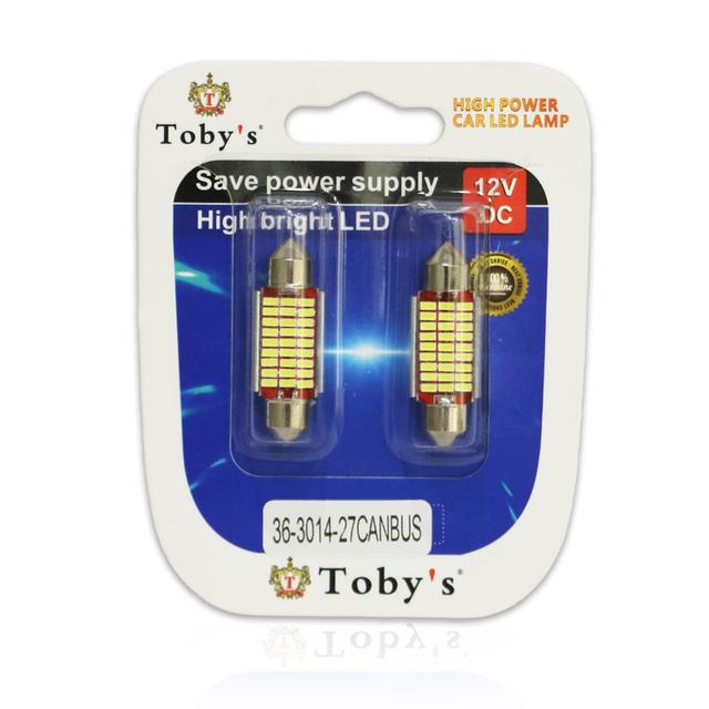 لمبات ليد سقف سيارة 36 ملم 8 وات توبيز Toby's Car LED Dome Light 3014 27smd