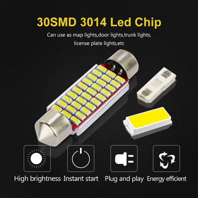 لمبة لوحة السيارة 8 وات 39 ملم توبيز Toby's Car LED Dome Light 3014 30smd