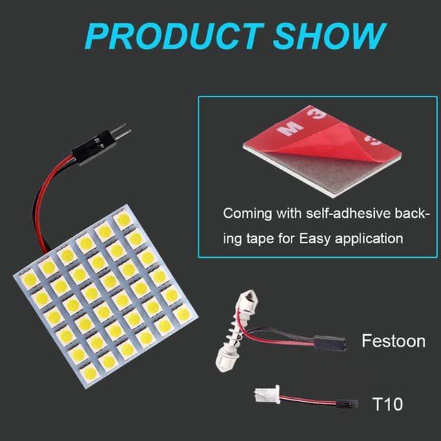 لمبات ليد سقف سيارة 500 لومن توبيز Toby's Car LED Dome Light 5050 36 SMD