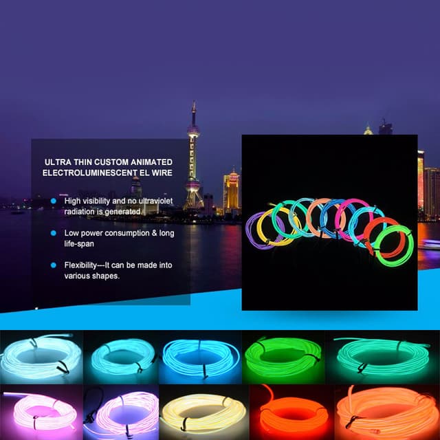 شريط ليد للسيارات 2 متر توبيز Toby's EL Smart Wire Eight Colors