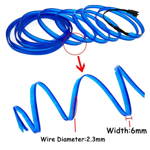 شريط ليد للسيارات 2 متر توبيز Toby's EL Smart Wire Eight Colors