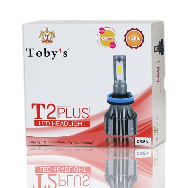 لمبات ليد للسيارة تي 2 بلس H4 للمصابيح الامامية 150 واط توبيز Toby's T2 Plus H4 LED Headlight Hi/Lo Beam 150W