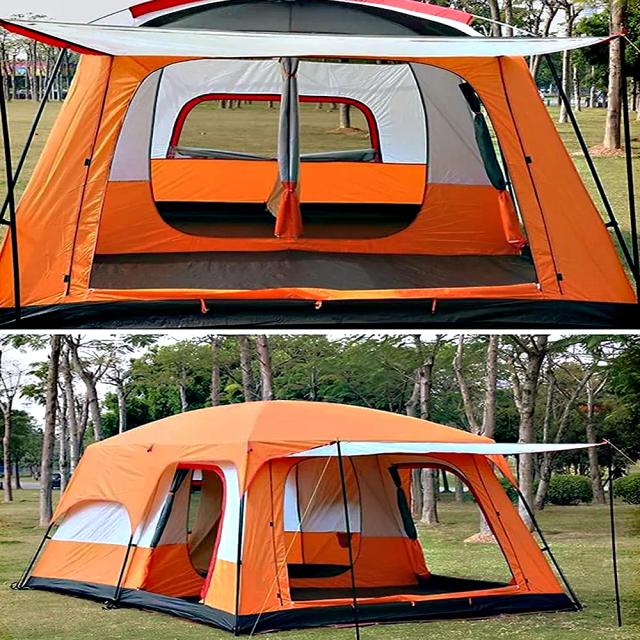 Toby's Tobys 096 Small Orange Camping Tent with 2 Extra Dark Sleeping  Cabins for 5-8 Person | Jomla.ae