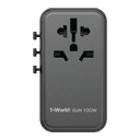 فيش السفر العالمي 100 وات جان 4 منافذ لون أسود من موماكس Momax 1world 100w gan 4 ports ac travel charger - SW1hZ2U6MTQ1NzkxNw==