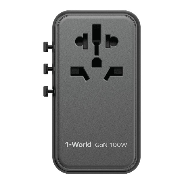 فيش السفر العالمي 100 وات جان 4 منافذ لون أسود من موماكس Momax 1world 100w gan 4 ports ac travel charger - SW1hZ2U6MTQ1NzkxNw==