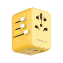 فيش السفر العالمي 20 واط 3 منافذ من موماكس لون أصفر Momax 1 world travel charger