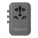 فيش السفر العالمي 65 واط جان من موماكس لون أسود Momax 1world 65w gan ac travel charger