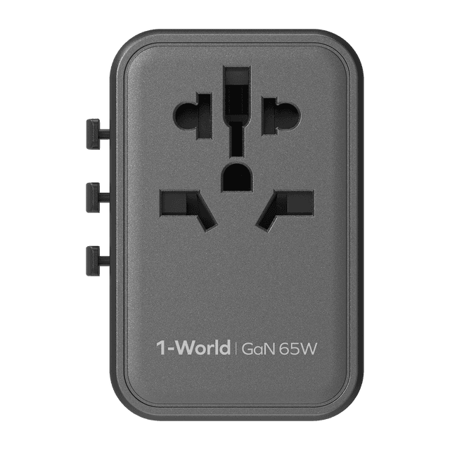 فيش السفر العالمي 65 واط جان من موماكس لون أسود Momax 1world 65w gan ac travel charger - SW1hZ2U6MTQ1NzkzMA==