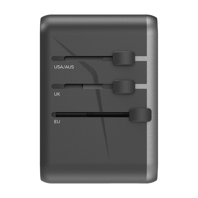 فيش السفر العالمي 65 واط جان من موماكس لون أسود Momax 1world 65w gan ac travel charger