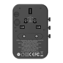 فيش السفر العالمي 65 واط جان من موماكس لون أسود Momax 1world 65w gan ac travel charger