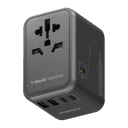 فيش السفر العالمي 65 واط جان من موماكس لون أسود Momax 1world 65w gan ac travel charger
