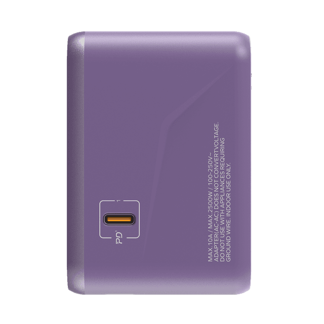 فيش السفر العالمي 65 وات جان من موماكس لون بنفسجي Momax 1world 65w gan ac travel charger