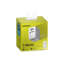 فيش السفر العالمي 65 وات جان من موماكس لون أبيض Momax 1world 65w gan ac travel charger