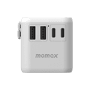 فيش السفر العالمي 65 وات جان من موماكس لون أبيض Momax 1world 65w gan ac travel charger