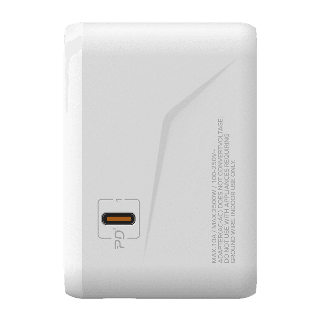 فيش السفر العالمي 65 وات جان من موماكس لون أبيض Momax 1world 65w gan ac travel charger