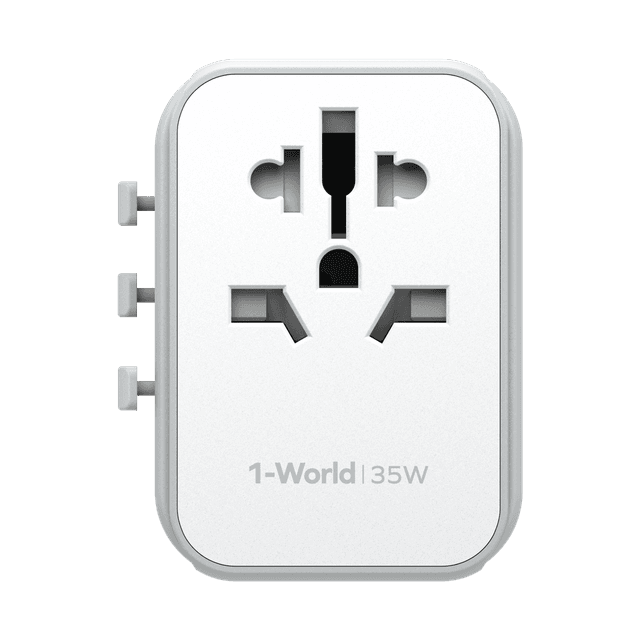 فيش السفر العالمي 35 بي دي  وات 5 منافذ من موماكس لون أبيض Momax 1world ac travel charger - SW1hZ2U6MTQ2MjE0Nw==