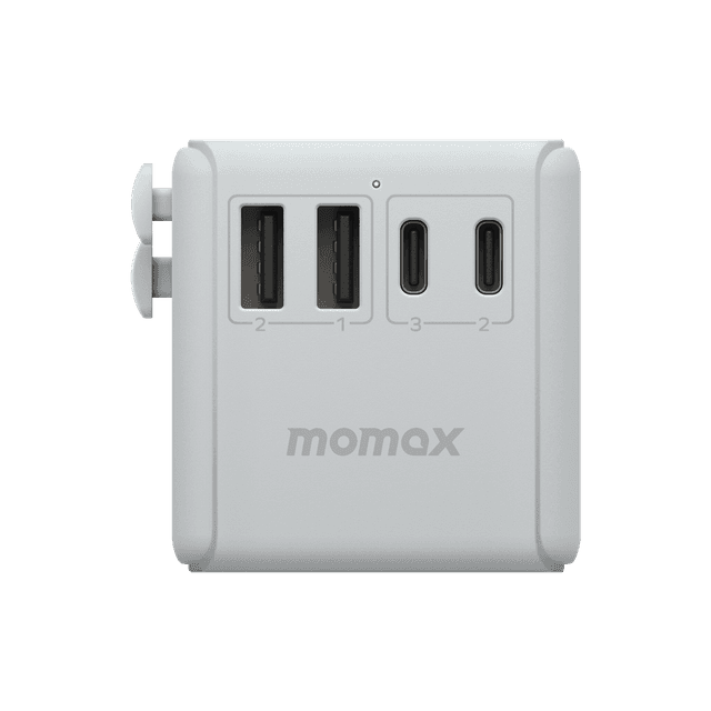 فيش السفر العالمي 35 بي دي  وات 5 منافذ من موماكس لون أبيض Momax 1world ac travel charger