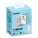 فيش السفر العالمي 35 بي دي  وات 5 منافذ من موماكس لون أبيض Momax 1world ac travel charger
