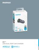 شاحن سيارة يو سي 12 20 وات بمنفذين من موماكس لون رمادي Momax dual port car charger - SW1hZ2U6MTQ1ODI0OQ==