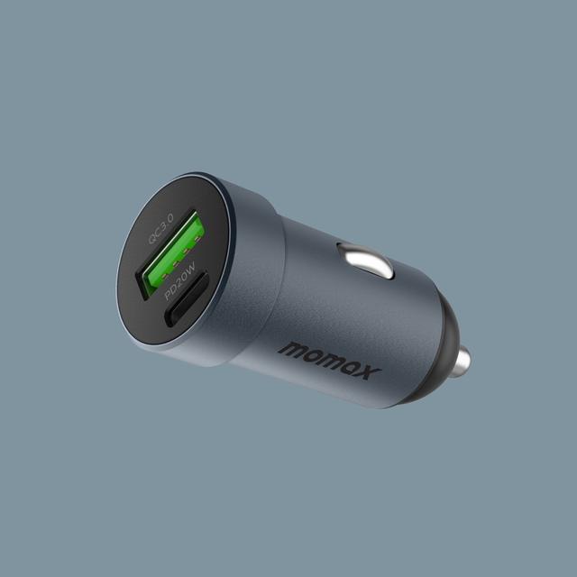 شاحن سيارة يو سي 12 20 وات بمنفذين من موماكس لون رمادي Momax dual port car charger - SW1hZ2U6MTQ1ODI1MQ==