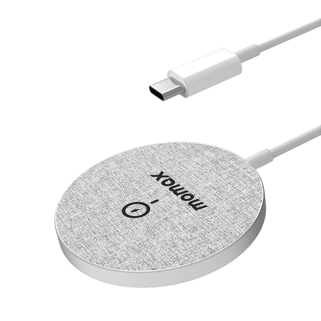 Momax q. Mag magnetic wireless charger light gray