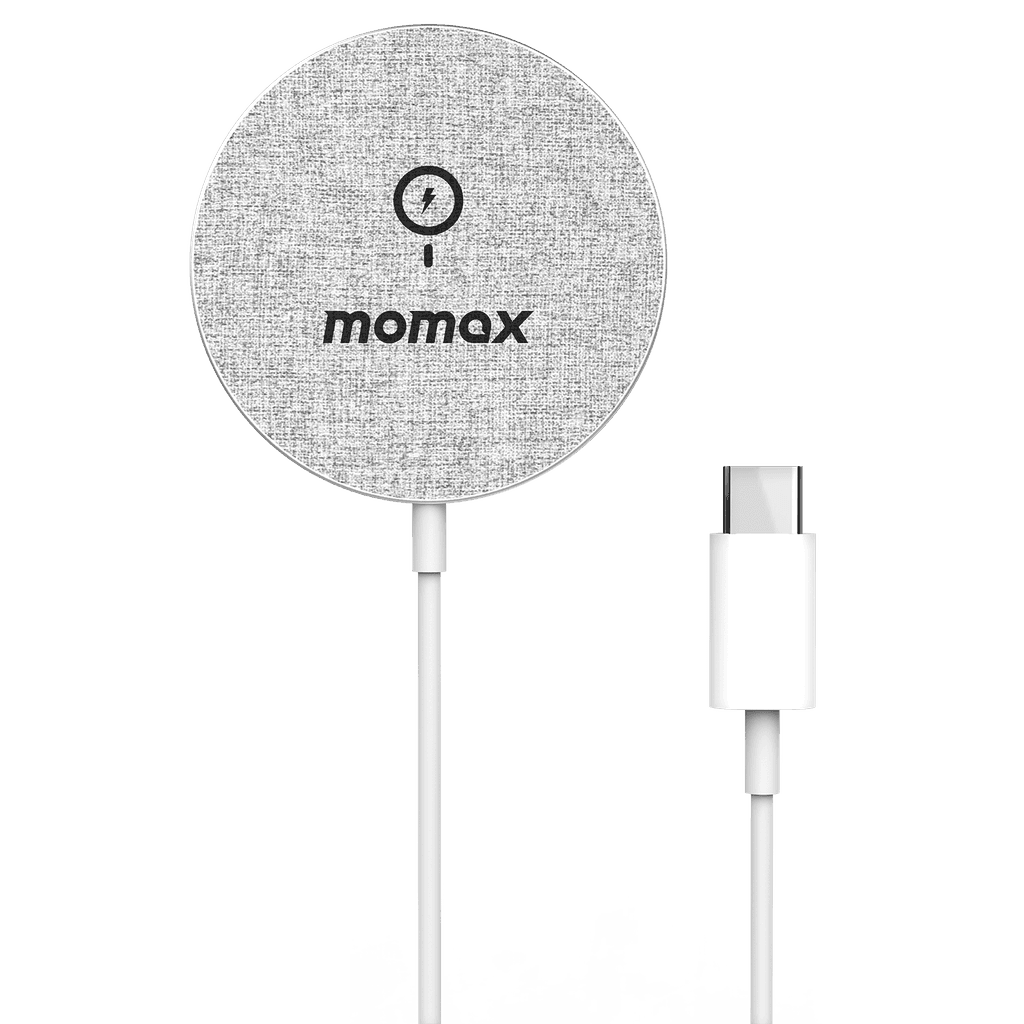 Momax q. Mag magnetic wireless charger light gray