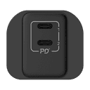 Momax 35w 2 port gan mini wall charger black