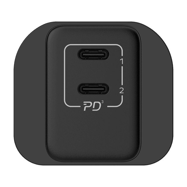 Momax 35w 2 port gan mini wall charger black