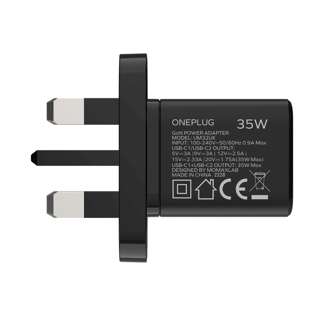 Momax 35w 2 port gan mini wall charger black