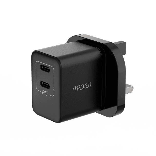 Momax 35w 2 port gan mini wall charger black