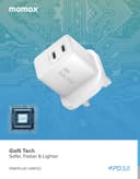 Momax 35w 2 port gan mini wall charger black