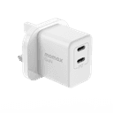 شاحن تايب سي شاحن جداري صغير 35 وات منفذين تقنية جان لون أبيض Momax 35w 2 port gan mini wall charger black - SW1hZ2U6MTQ1OTgxNQ==