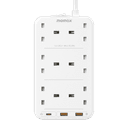 توصيلة كهرباء 6 منافذ تيار متردد مع منافذ يو اس بي من موماكس لون أبيض Momax oneplug 6 outlet cube extension socket with usb space - SW1hZ2U6MTQ2MDY4OA==