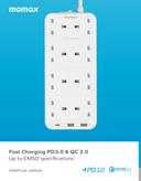 Momax oneplug 8 outlet power strip with usb space white - SW1hZ2U6MTQ2MzEyNw==