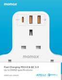 Momax oneplug 3 outlet t-shaped extension socket with usb space grey - SW1hZ2U6MTQ2MzExNA==