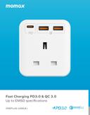 Momax oneplug 3 outlet cube extension socket with usb space white - SW1hZ2U6MTQ2MDk0Ng==