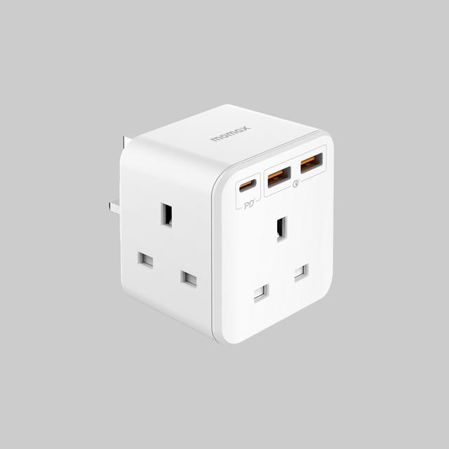 Momax oneplug 3 outlet cube extension socket with usb space white - SW1hZ2U6MTQ2MDk1MA==