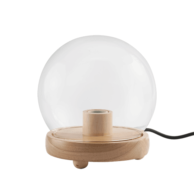 Momax wooden lamp stand with round glass cover transparent - SW1hZ2U6MTQ2MDk4OA==