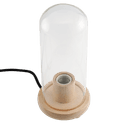 قاعدة لمبة خشبية مع غطاء زجاجي اسطواني شفاف من موماكس Momax wooden lamp stand