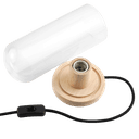 قاعدة لمبة خشبية مع غطاء زجاجي اسطواني شفاف من موماكس Momax wooden lamp stand