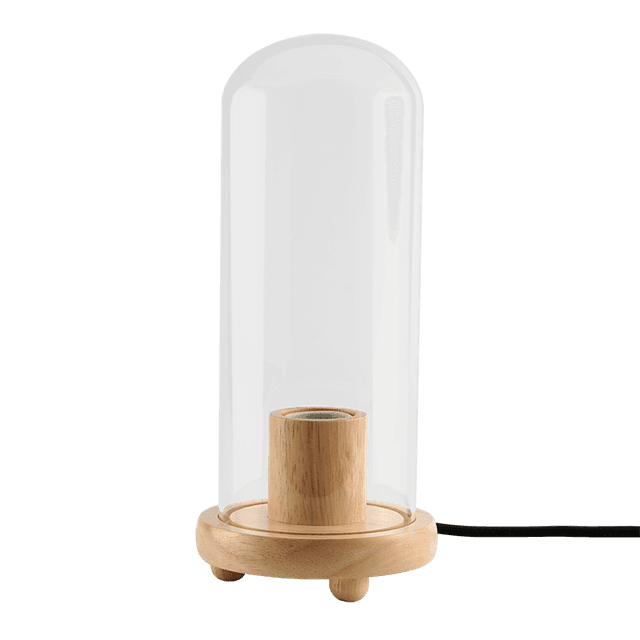 قاعدة لمبة خشبية مع غطاء زجاجي اسطواني شفاف من موماكس Momax wooden lamp stand - SW1hZ2U6MTQ2MDkyNw==